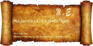 Majercsik Erzsébet névjegykártya